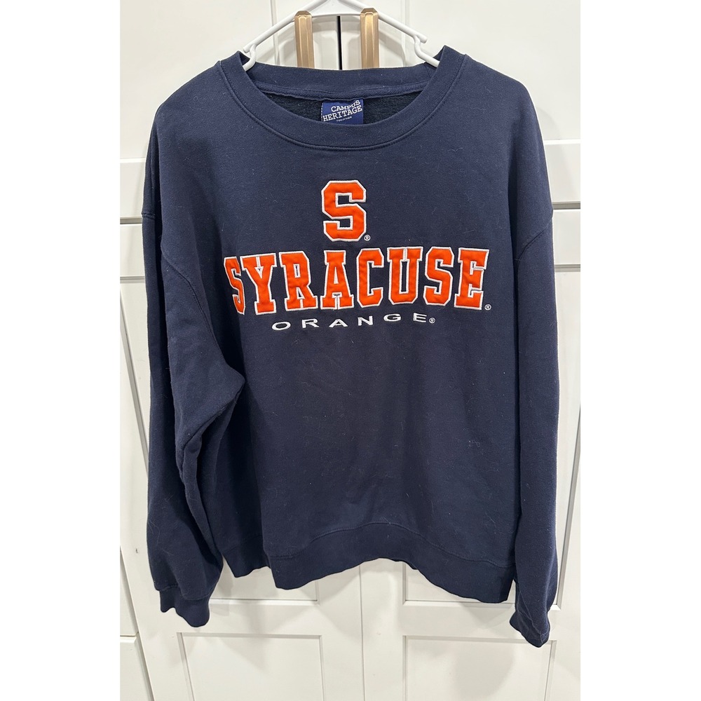 Campus Heritage Syracuse Orange‎ Crewneck Sweatshirt XL Navy Blue